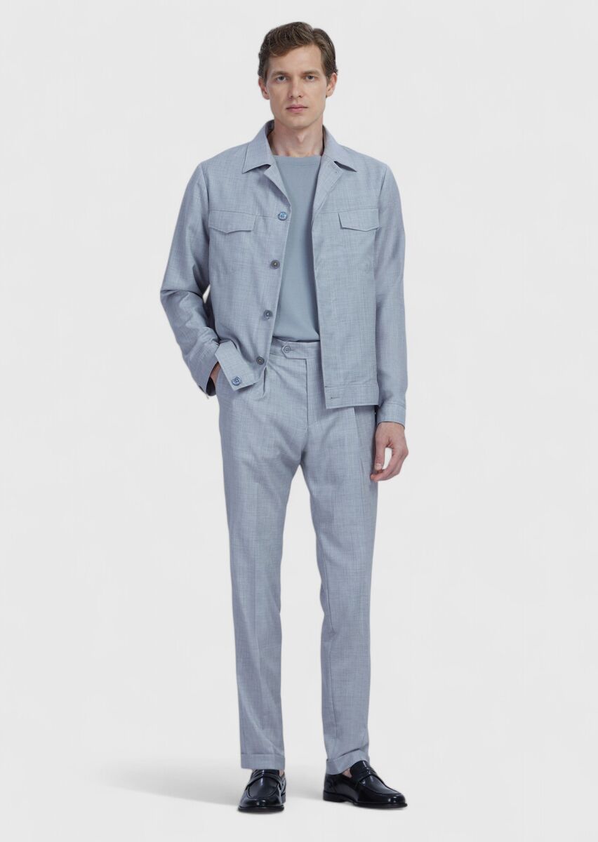 Açık Gri Gömlek Ceket - 2