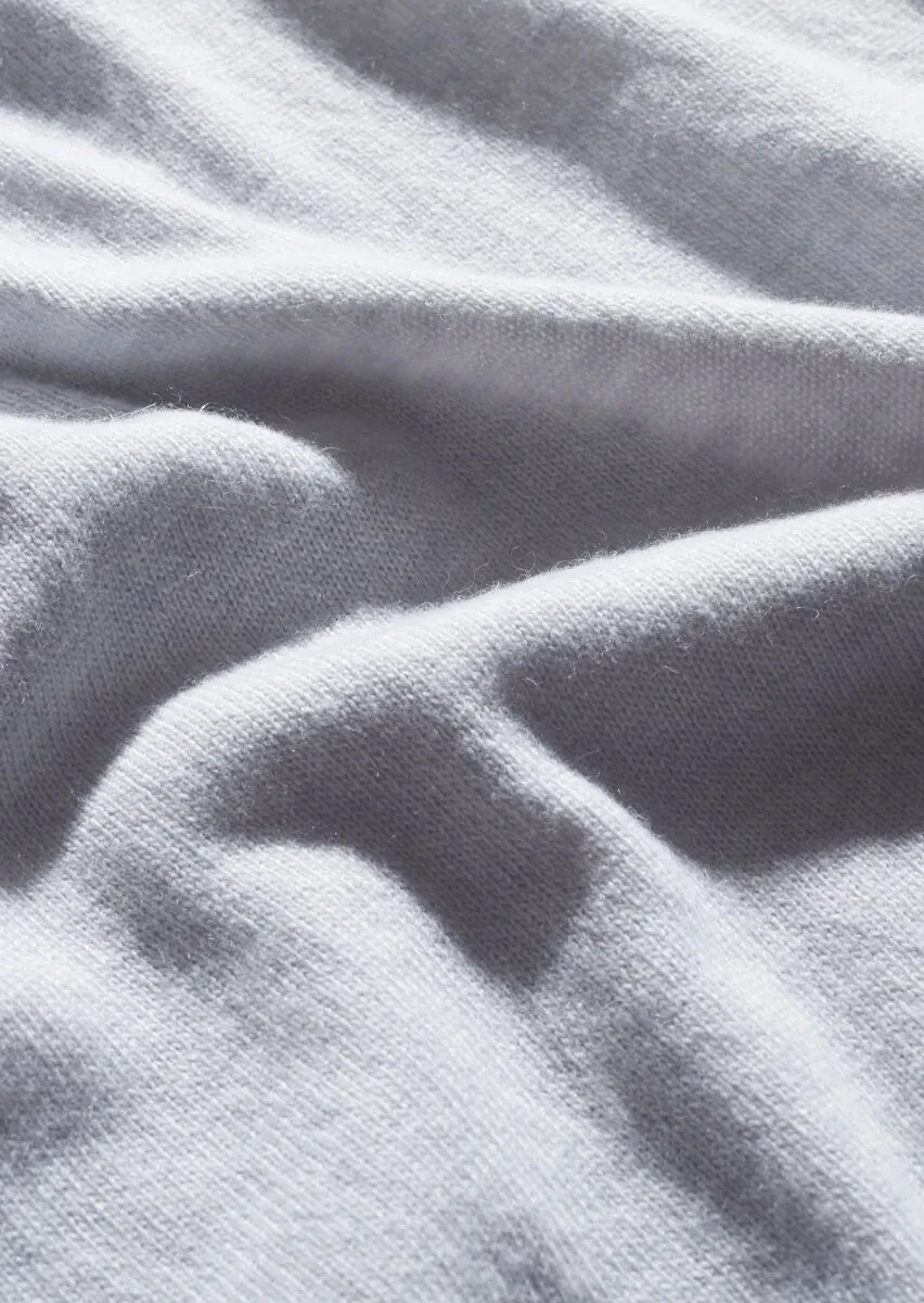 Açık Gri Tam Balıkçı Yaka Düz Örgü Yün Karışımlı Triko Kazak - 5