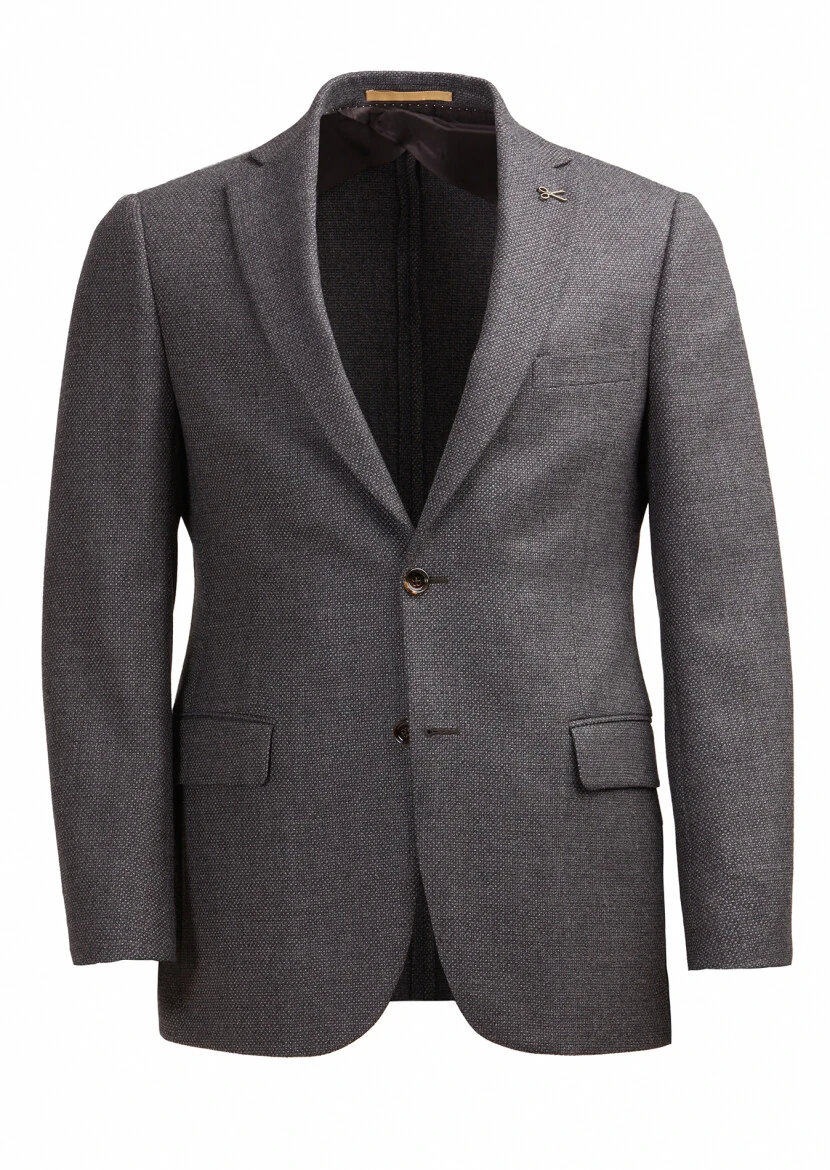 Açık Kahve Desenli Regular Fit %100 Yün Ceket - RAMSEY