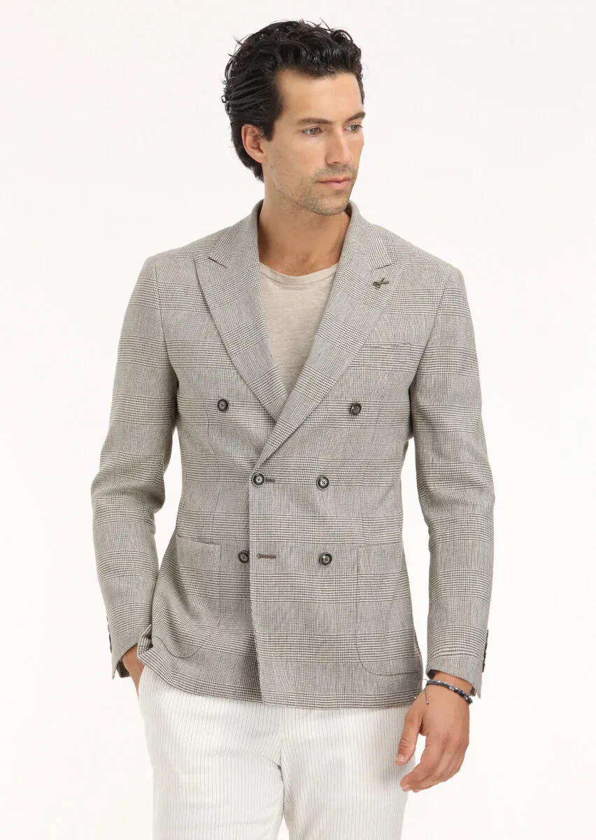 Açık Kahve Kareli Zeroweight Slim Fit Pamuk Karışımlı Ceket - 3