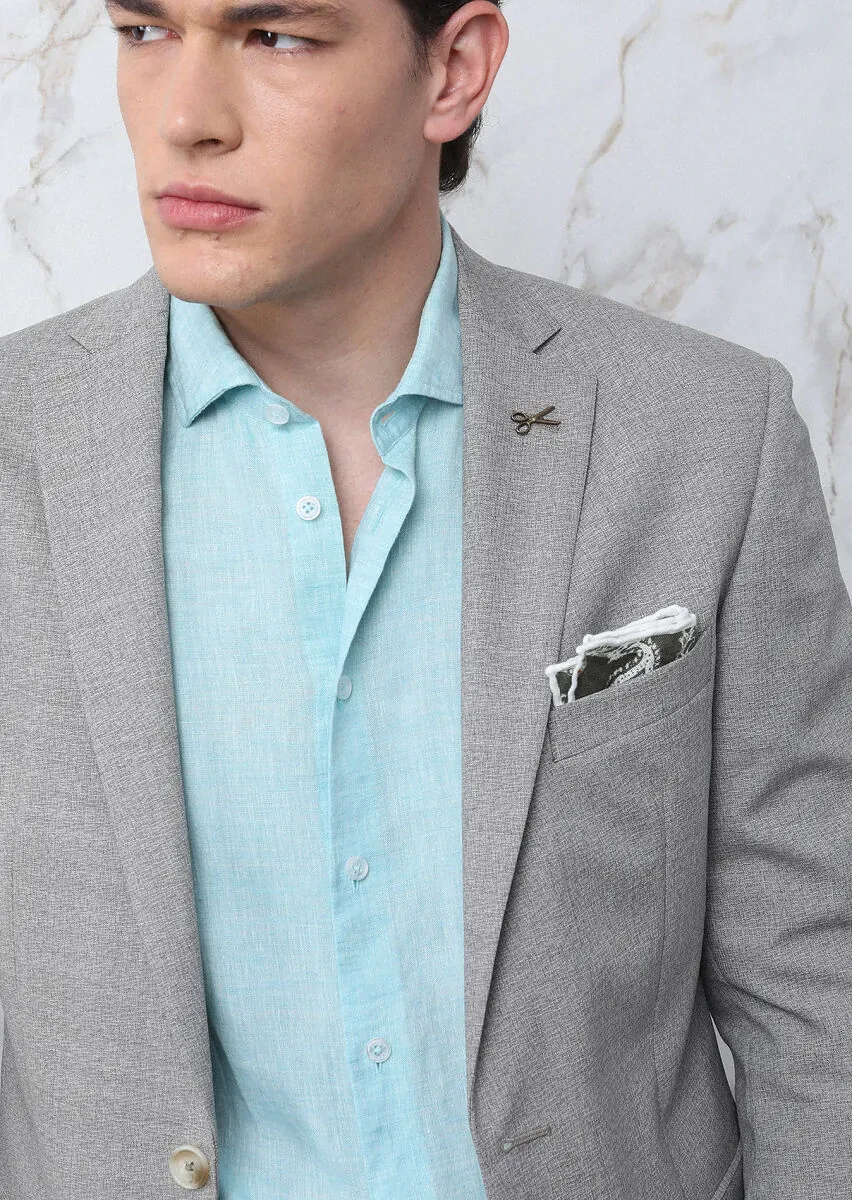 Açık Kahve Mikro Zeroweight Slim Fit %100 Yün Takım Elbise - 3