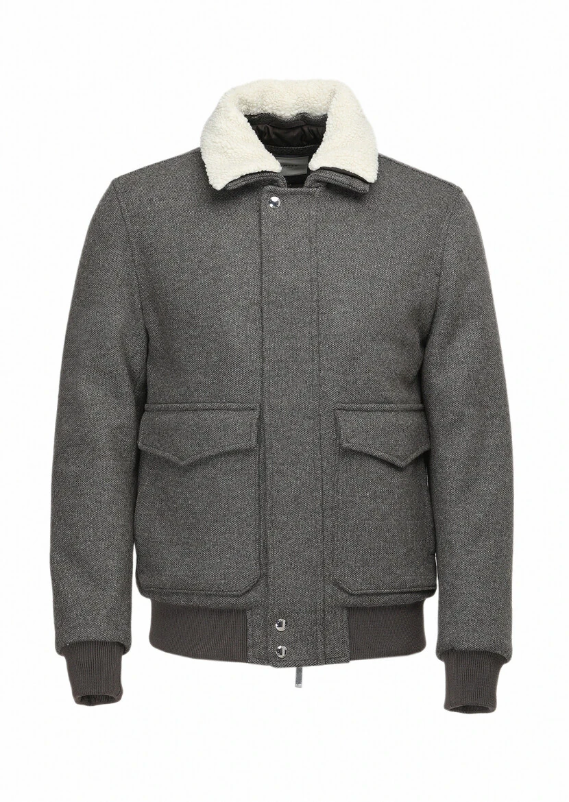 Açık Kahve Regular Fit Gömlek Yaka Casual Örme Mont - 6