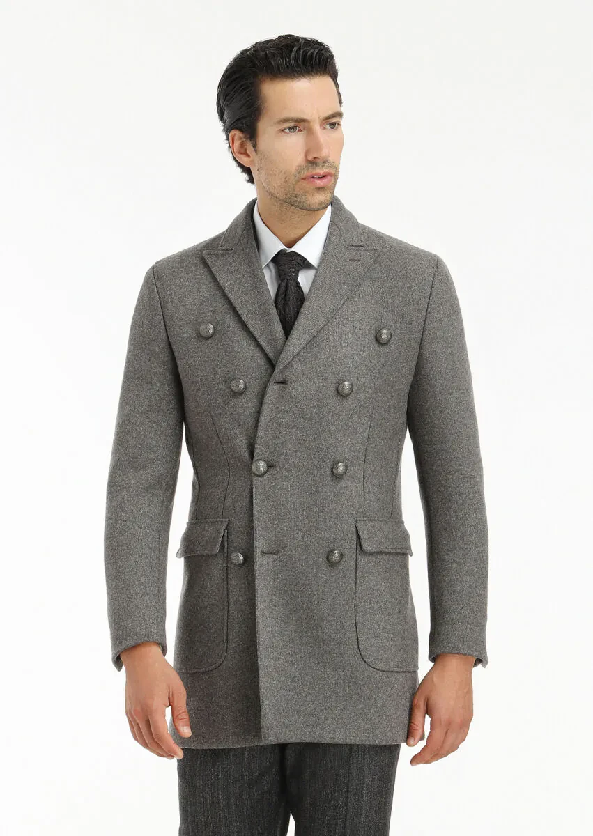 Açık Kahve Regular Fit Kruvaze Yaka Casual Örme Palto - 3