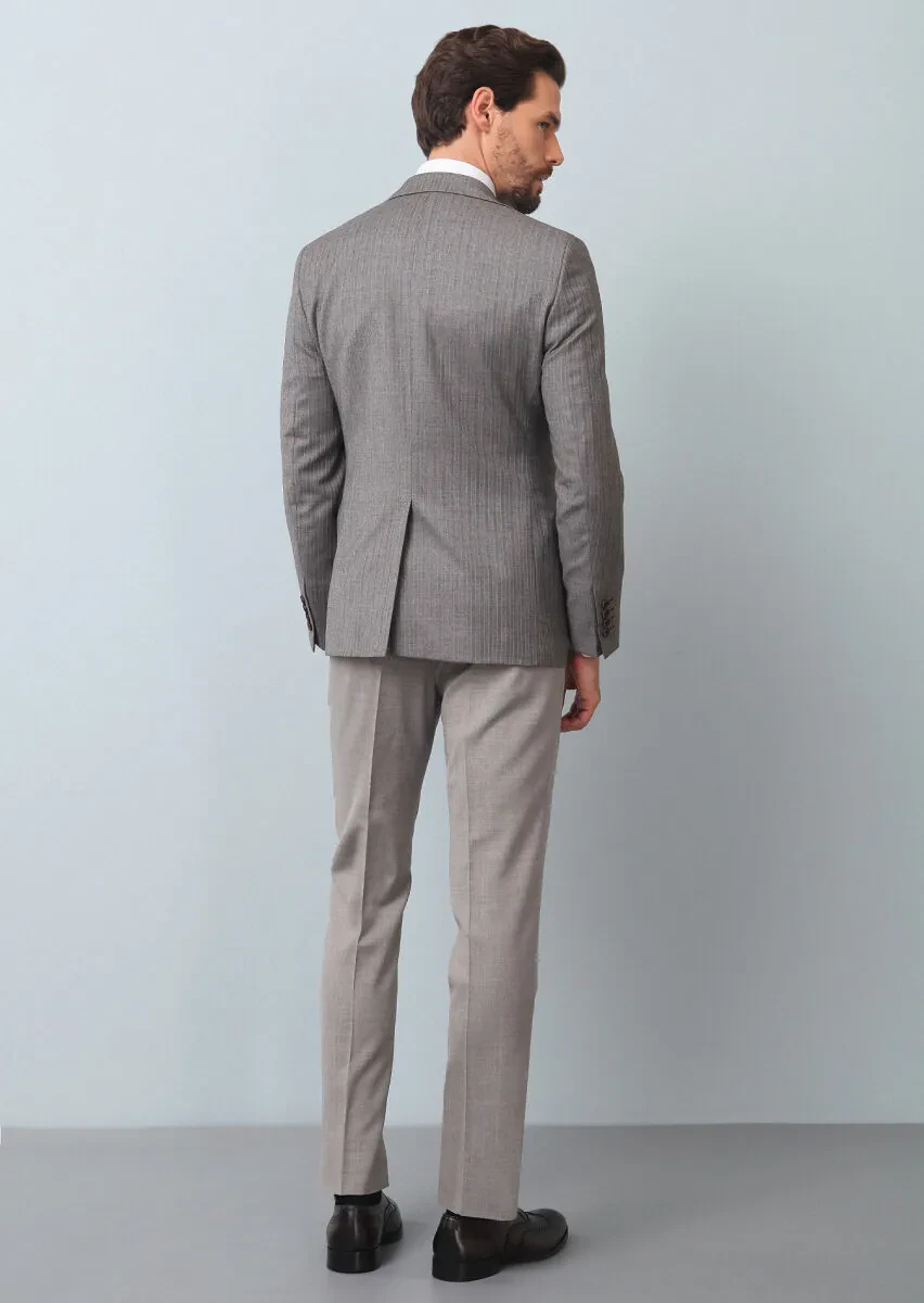 Açık Kahve Yelekli Takım Elbise - 5