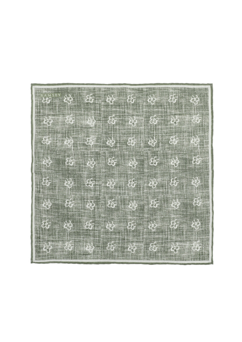 Açık Yeşil %100 Keten Mendil - 1