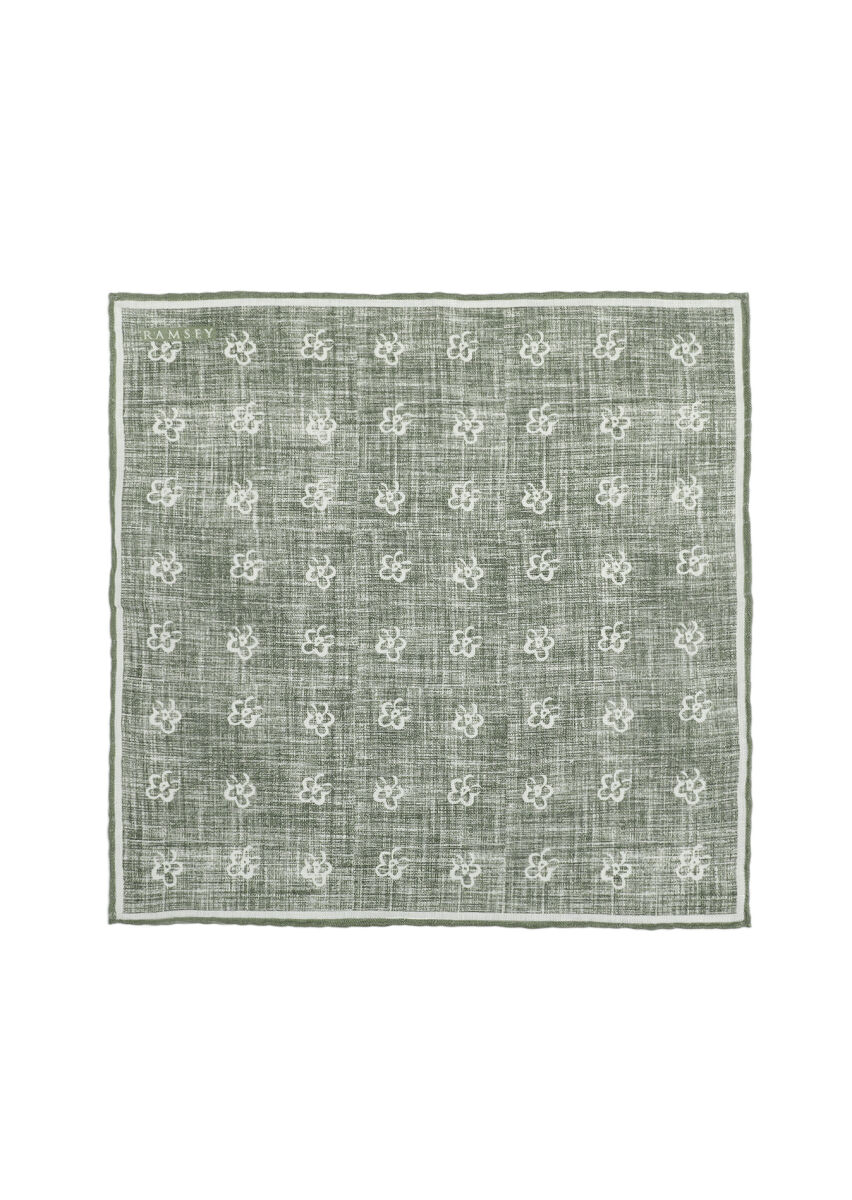 Açık Yeşil %100 Keten Mendil - 1