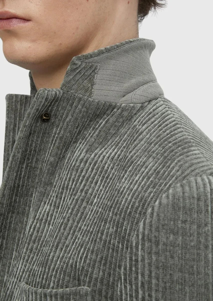 Açık Yeşil Desenli Shirt Shoulder Slim Fit Ceket - 5