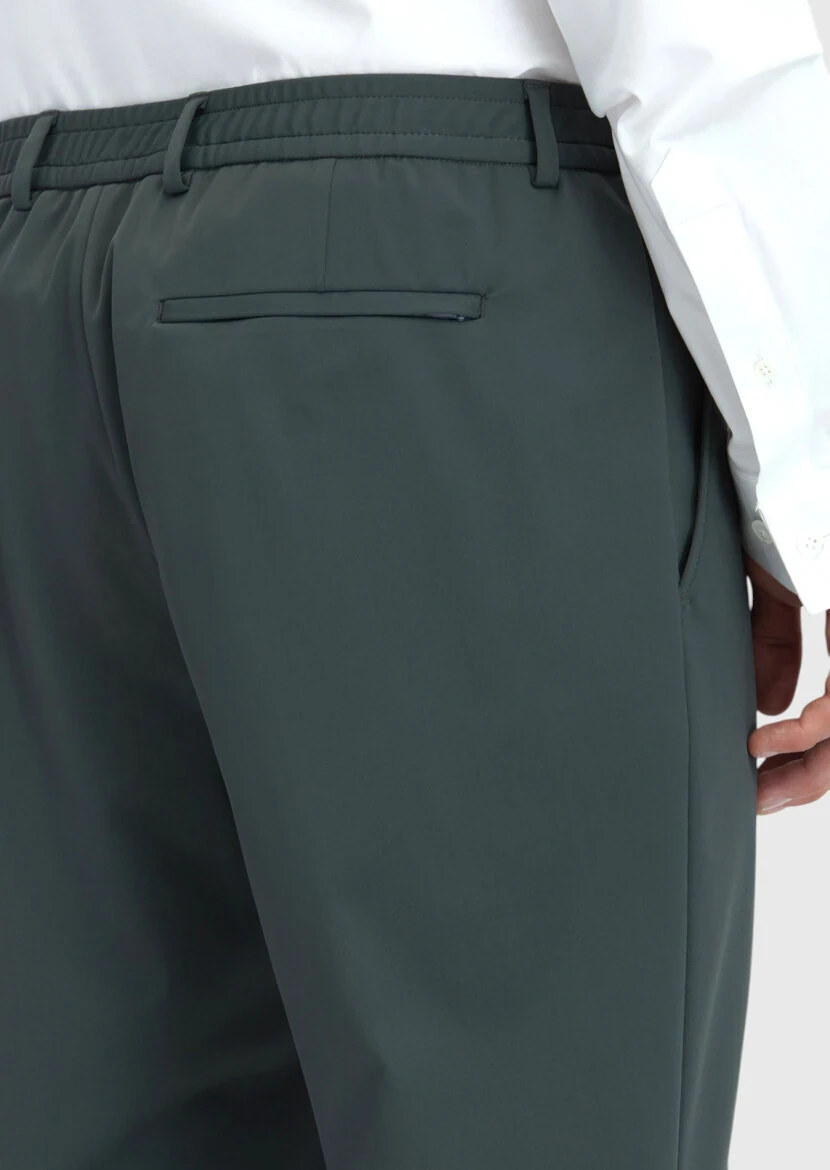 Açık Yeşil Düz Comfort Fit Örme Takım Elbise - 6