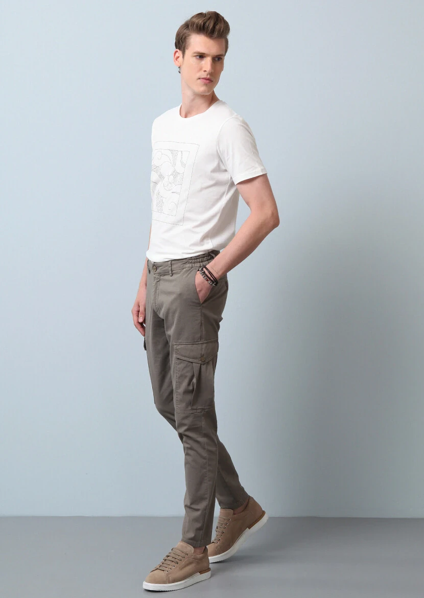 Açık Yeşil Düz Dokuma Jogging Fit Casual Pamuk Karışımlı Pantolon - 1