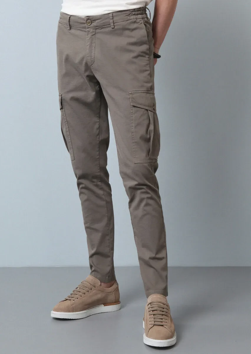 Açık Yeşil Düz Dokuma Jogging Fit Casual Pamuk Karışımlı Pantolon - 4