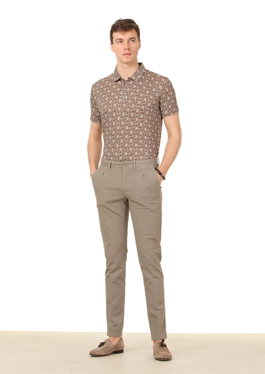 Açık Yeşil Düz Dokuma Regular Fit Casual Pamuk Karışımlı Pantolon - 1