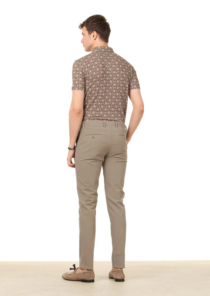 Açık Yeşil Düz Dokuma Regular Fit Casual Pamuk Karışımlı Pantolon - 4