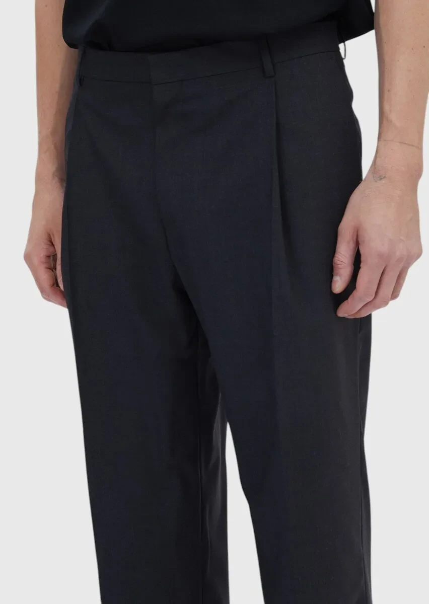 Antrasit Çizgili Zerogravity Slim Fit Yün Karışımlı Takım Elbise - 7