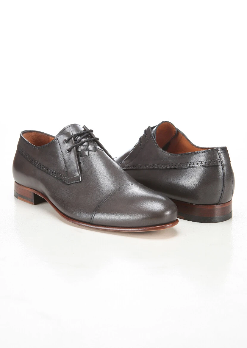 Antrasit Deri Klasik Ayakkabı - 4