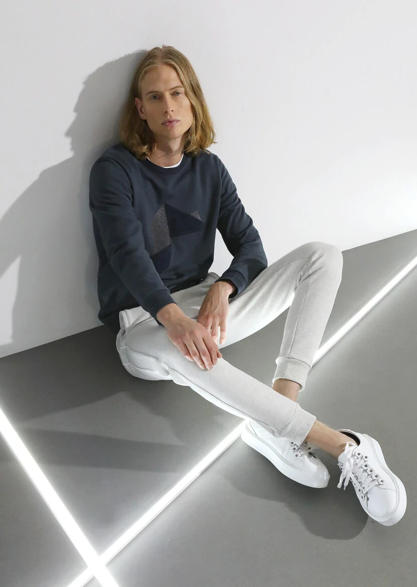 Antrasit Desenli Sweatshırt - 3