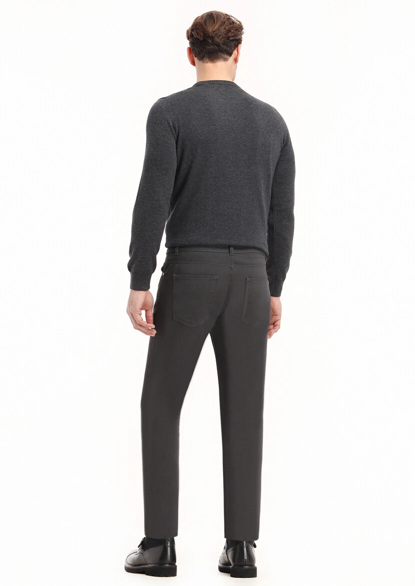 Antrasit Dokuma Slim Fit Casual Pantolon - 4