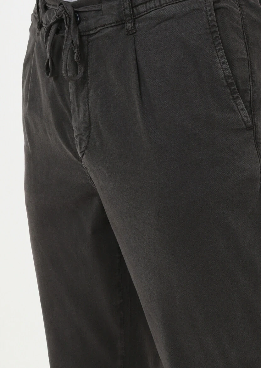 Antrasit Düz Dokuma Jogging Fit Casual Pamuk Karışımlı Pantolon - 3