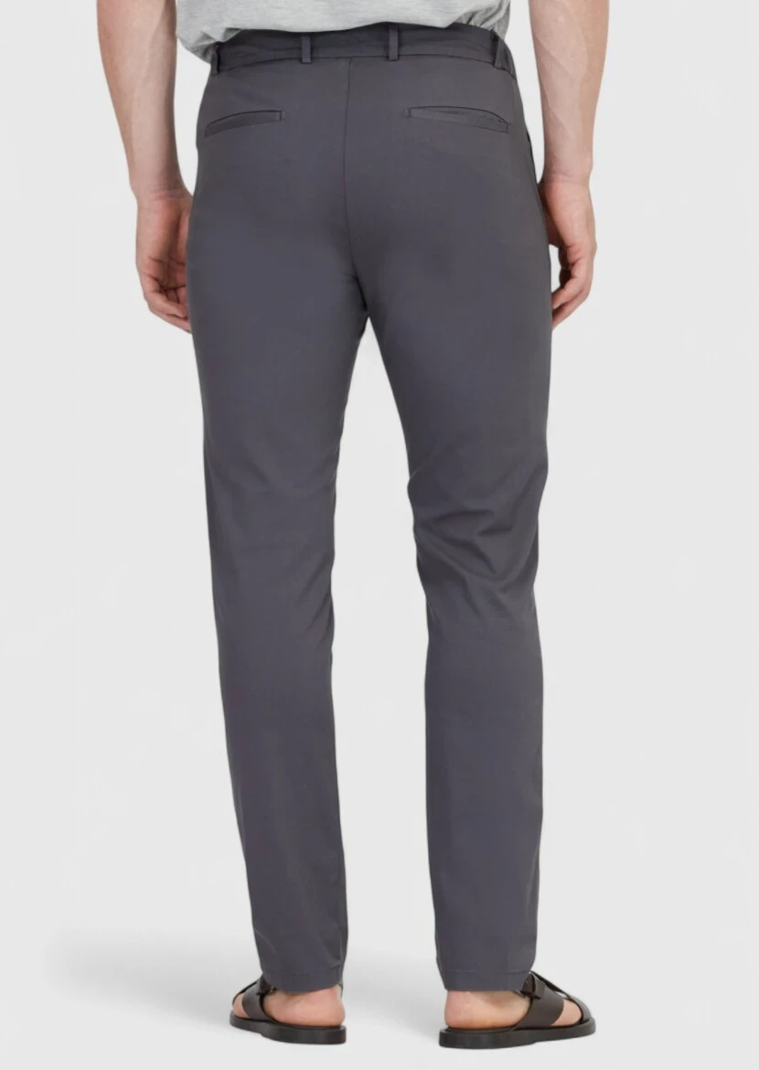 Antrasit Düz Dokuma Jogging Fit Casual Pamuk Karışımlı Pantolon - 5