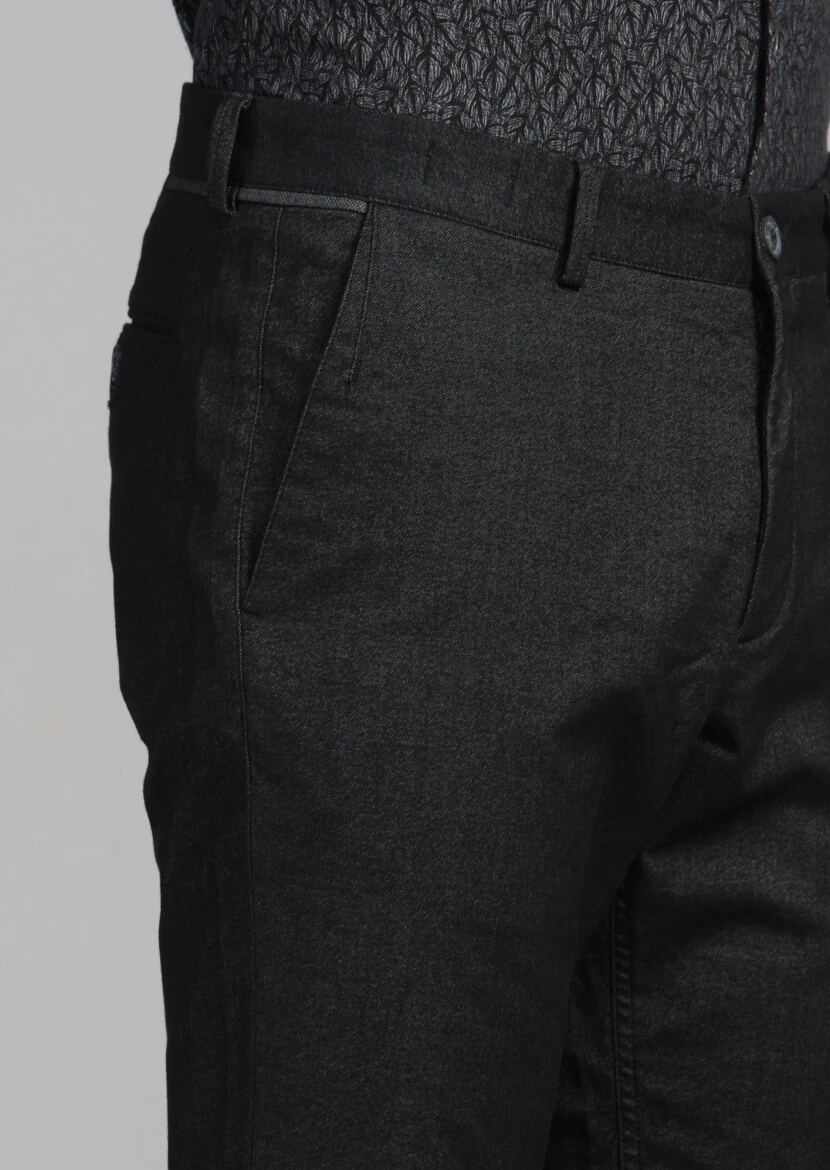 Antrasit Düz Dokuma Regular Fit Casual Pantolon - 3