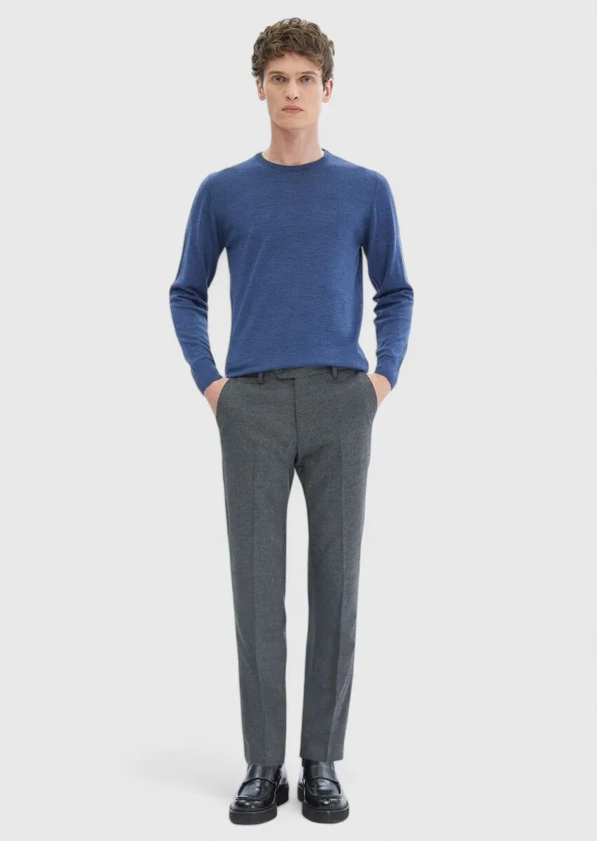 Antrasit Düz Dokuma Slim Fit Klasik Pantolon - 1