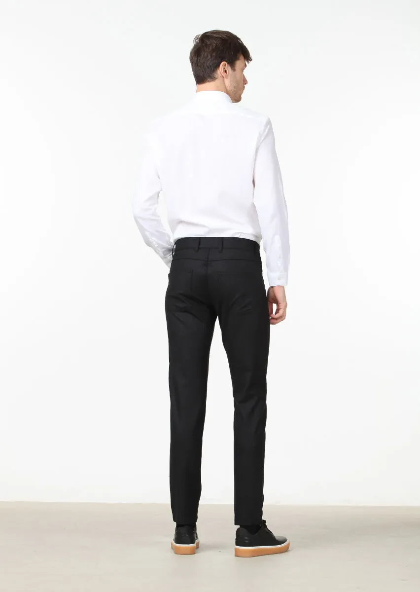 Antrasit Düz Kumaş Slim Fit Casual Yün Karışımlı Pantolon - 4