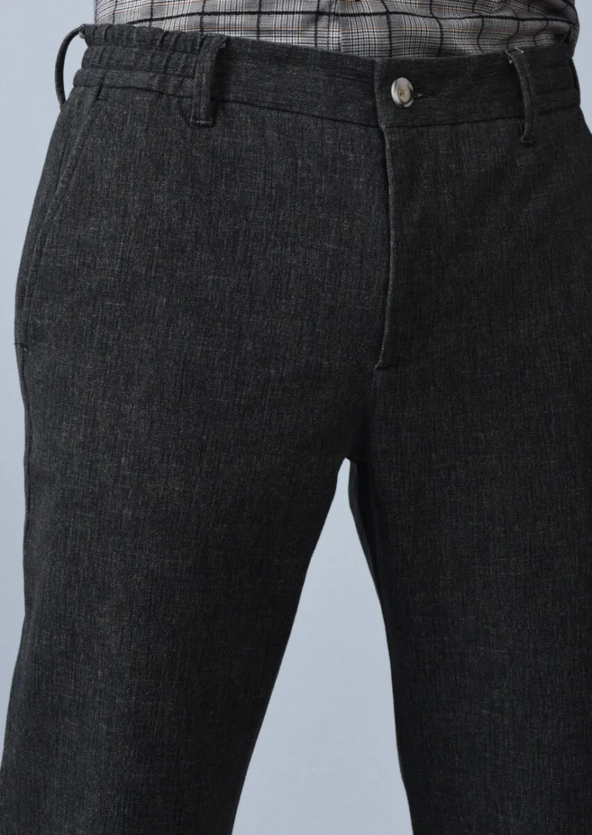 Antrasit Düz Örme Jogging Fit Casual Pamuk Karışımlı Pantolon - 3