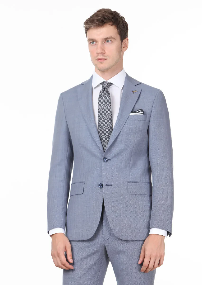 Antrasit Mikro Modern Fit %100 Yün Takım Elbise - 1