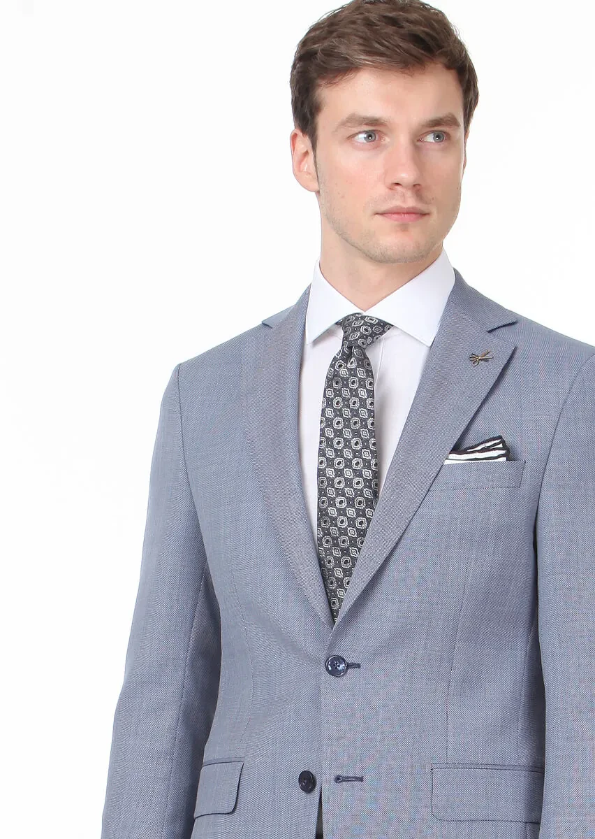 Antrasit Mikro Modern Fit %100 Yün Takım Elbise - 2