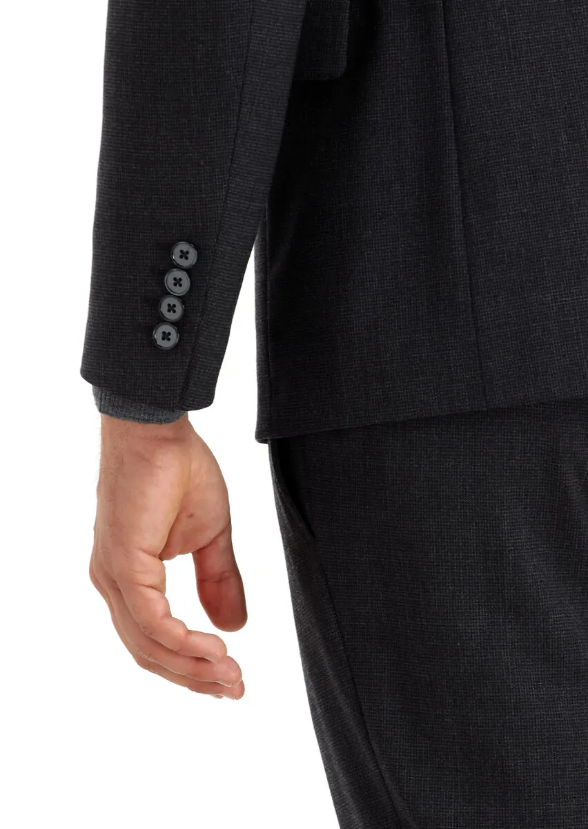 Antrasit Mikro Modern Fit Yün Karışımlı Takım Elbise - 6