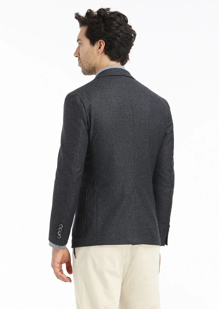 Antrasit Mikro Zeroweight Slim Fit Yün Karışımlı Ceket - 7