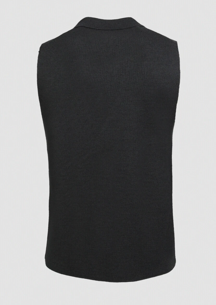 Antrasit Regular Fit Casual Örme Triko Yelek - 7