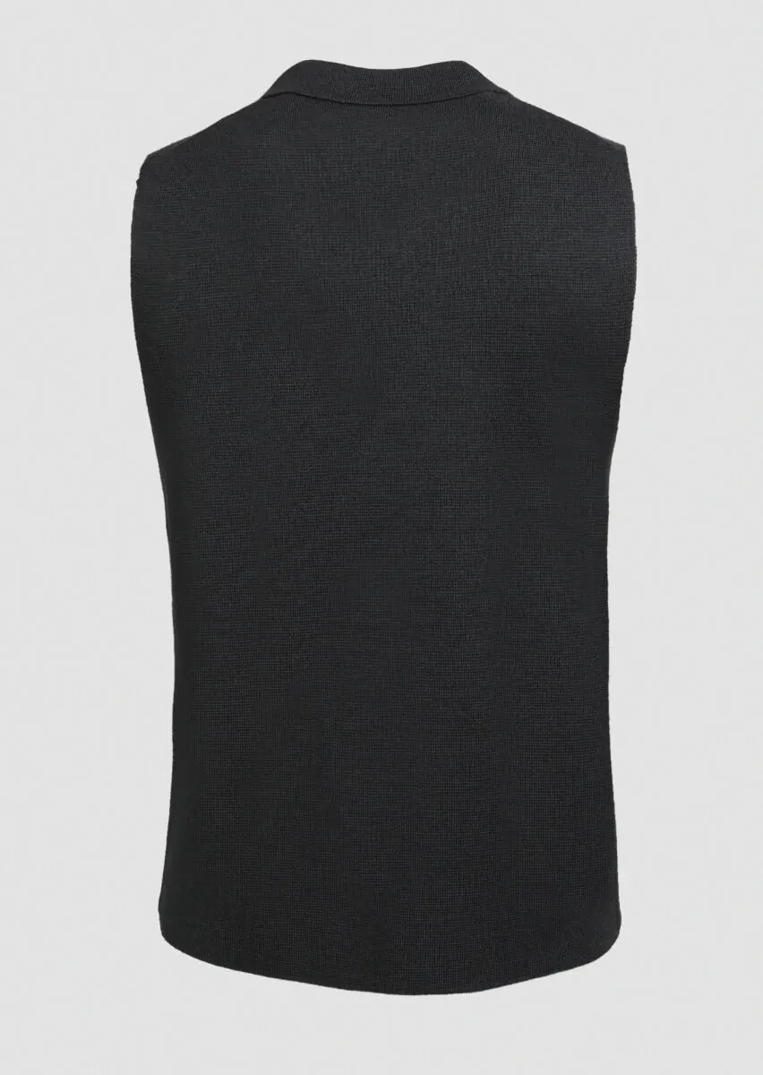 Antrasit Regular Fit Casual Örme Triko Yelek - 7