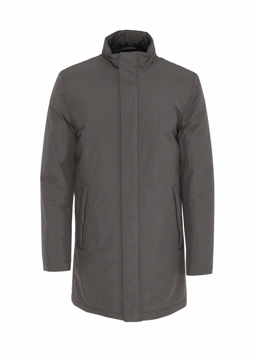 Antrasit Regular Fit Dik Yaka Casual Dokuma Kaban - 1