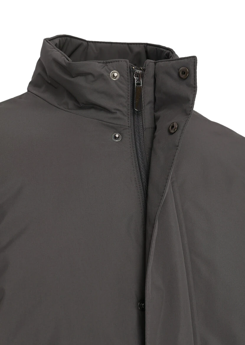 Antrasit Regular Fit Dik Yaka Casual Dokuma Kaban - 5