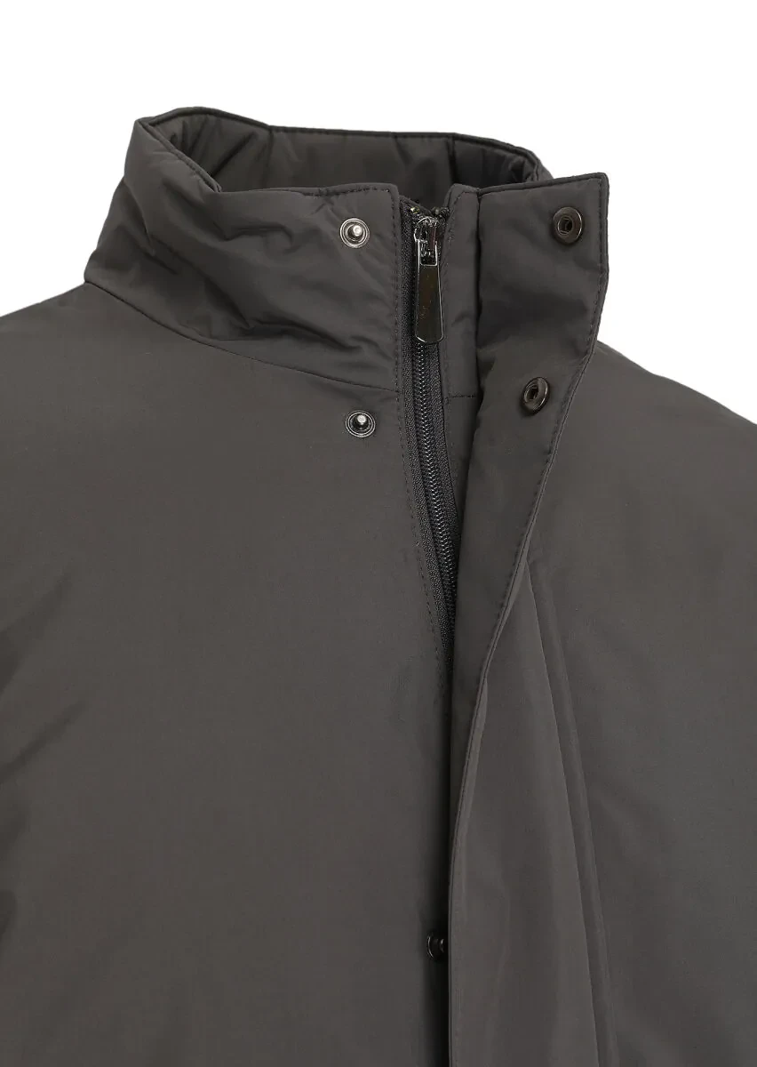 Antrasit Regular Fit Dik Yaka Casual Dokuma Kaban - 5