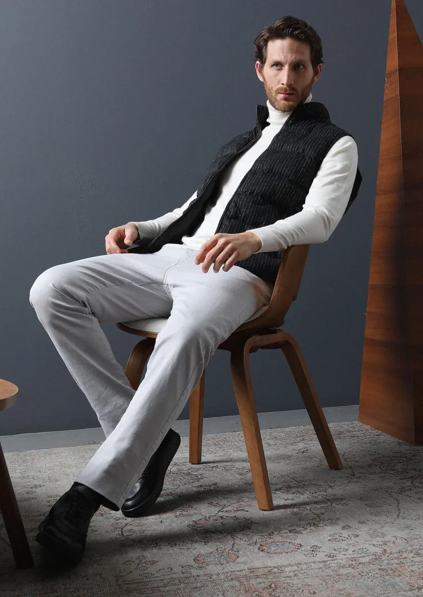 Antrasit Regular Fit Dik Yaka Casual Örme Spor Yelek - 2