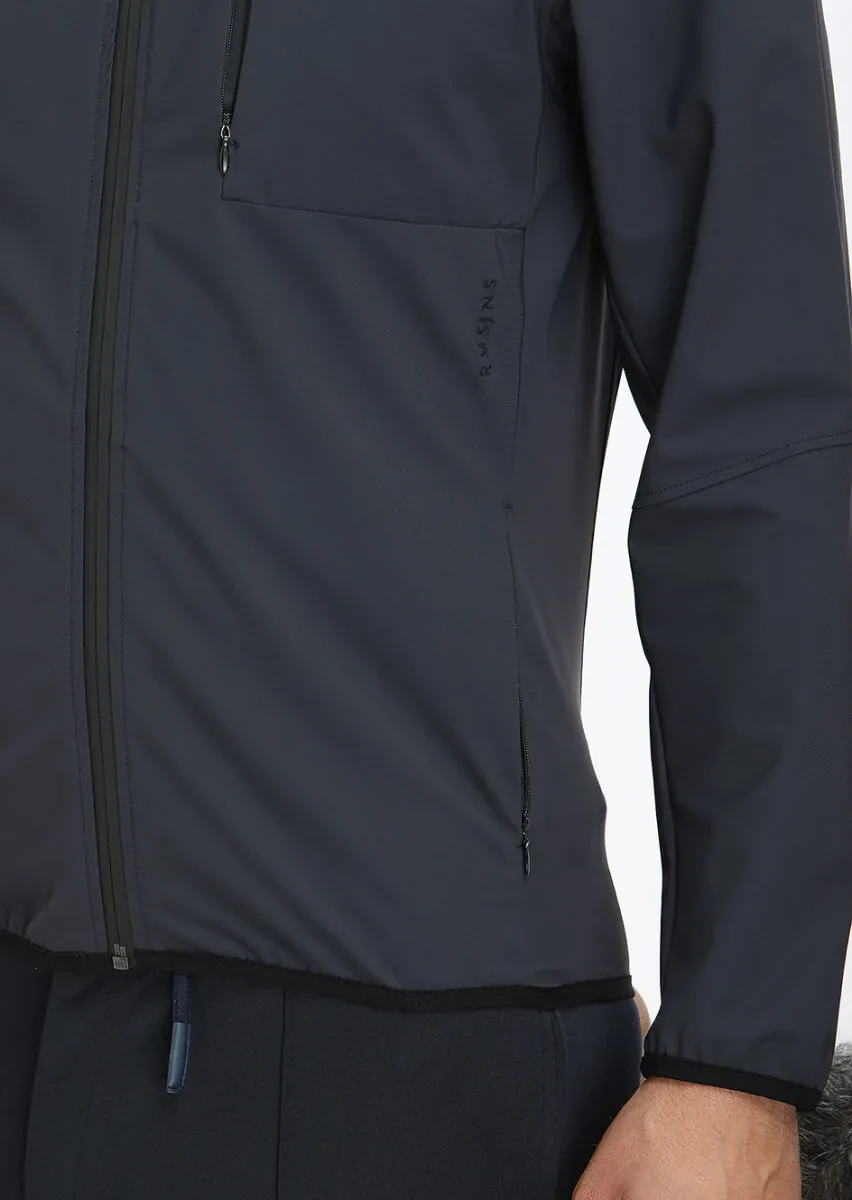 Antrasit Regular Fit Gizli Kapüşon Casual Dokuma Mont - 5