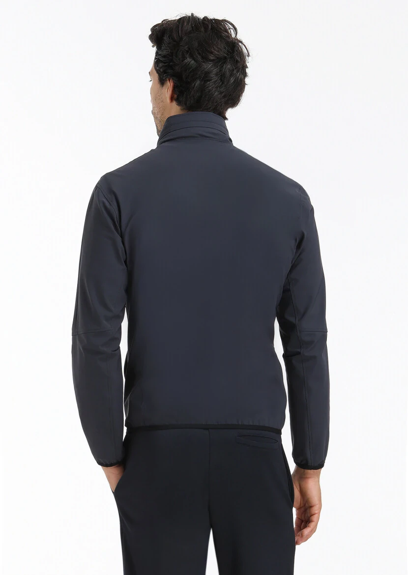 Antrasit Regular Fit Gizli Kapüşon Casual Dokuma Mont - 6