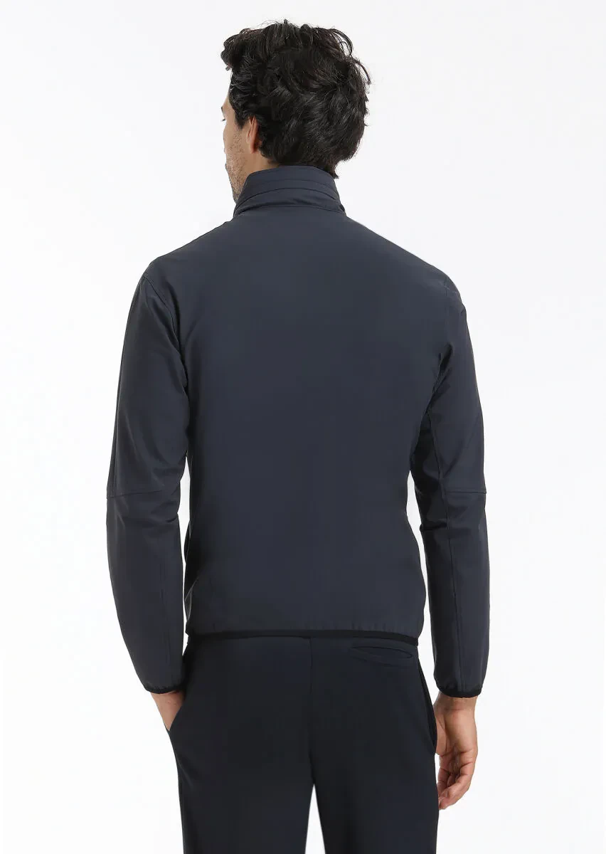 Antrasit Regular Fit Gizli Kapüşon Casual Dokuma Mont - 6