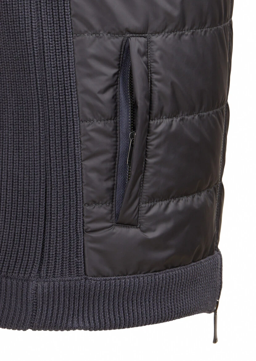 Antrasit Regular Fit Yarım Balıkçı Yaka Casual Örme Triko Yelek - 3