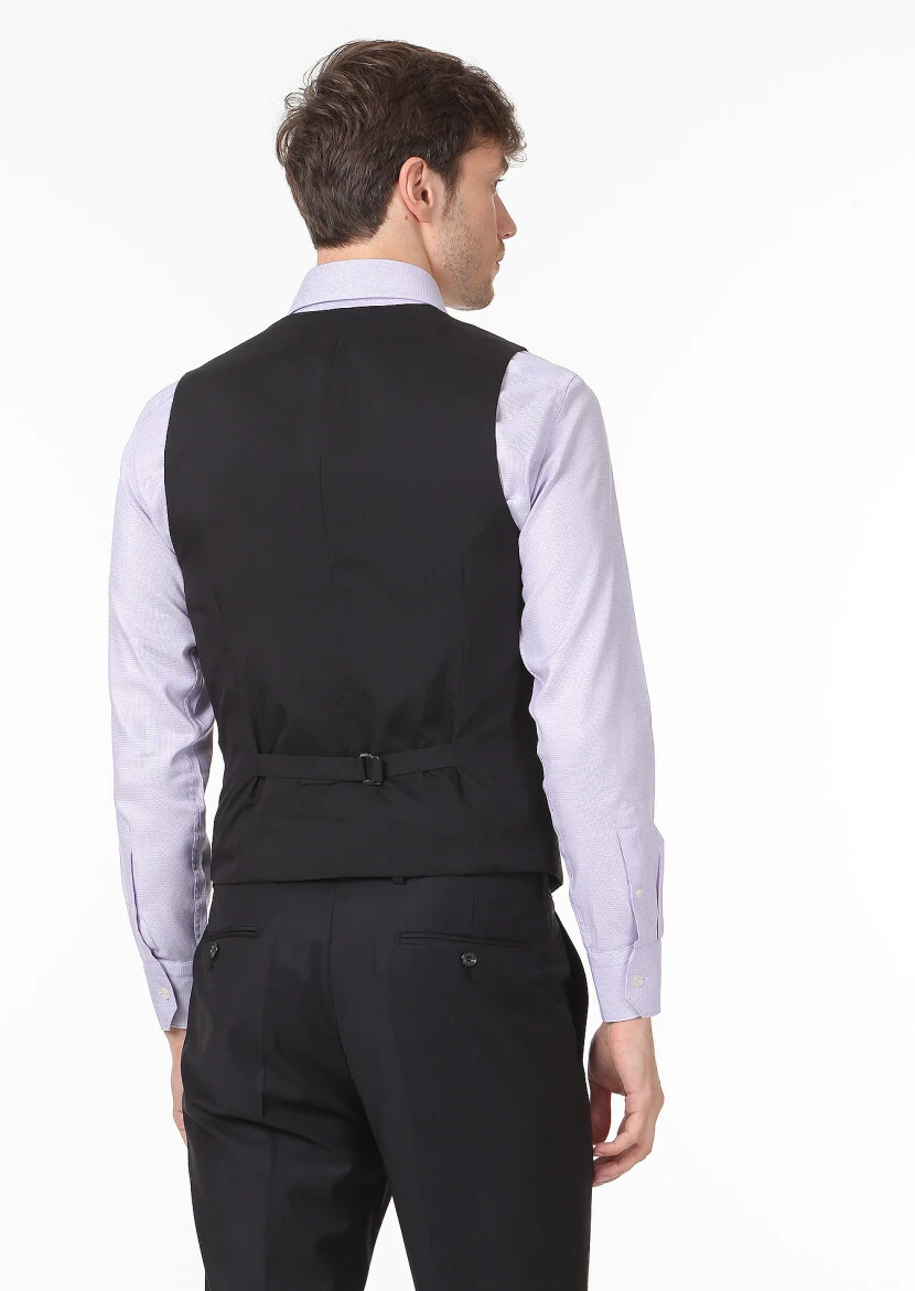 Antrasit Slim Fit Kelebek Yaka Casual Yelek - 4