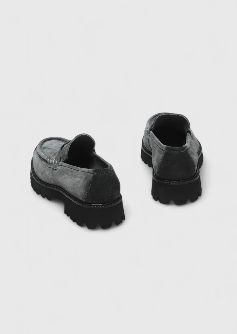 Antrasit Süet Casual Loafer - 5