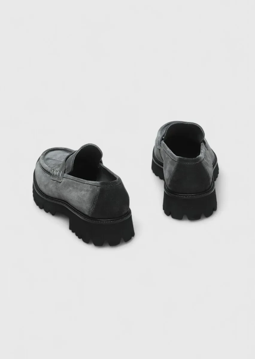 Antrasit Süet Casual Loafer - 5