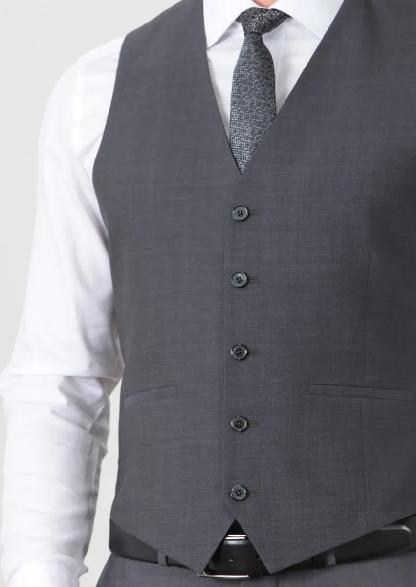 Antrasit Yelekli Takım Elbise - 6