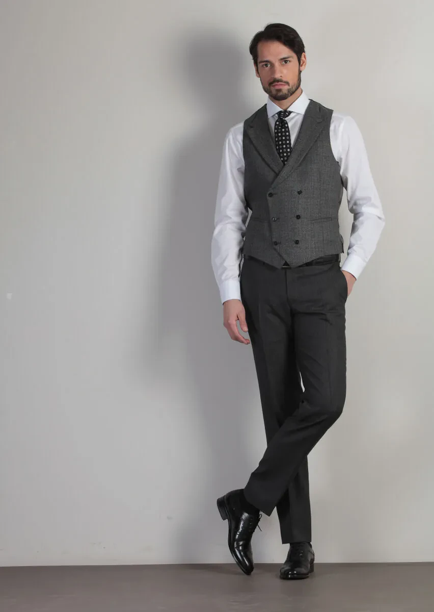 Antrasit Yelekli Takım Elbise - 3