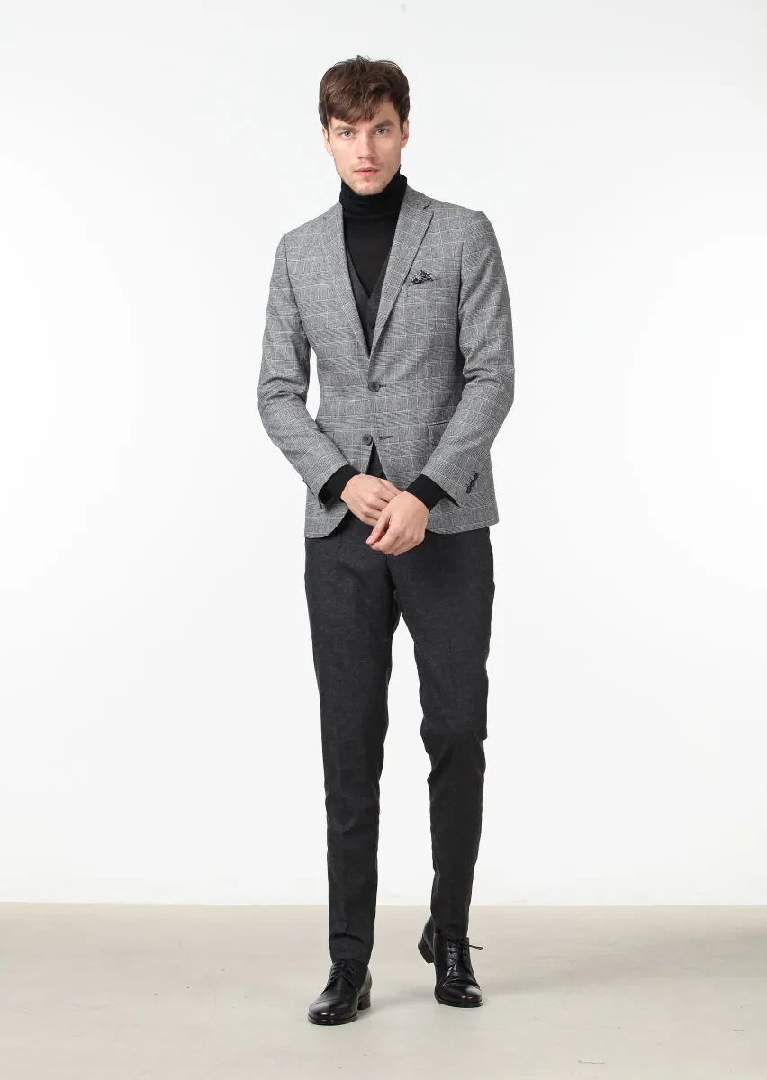 Antrasit Yelekli Takım Elbise - 1