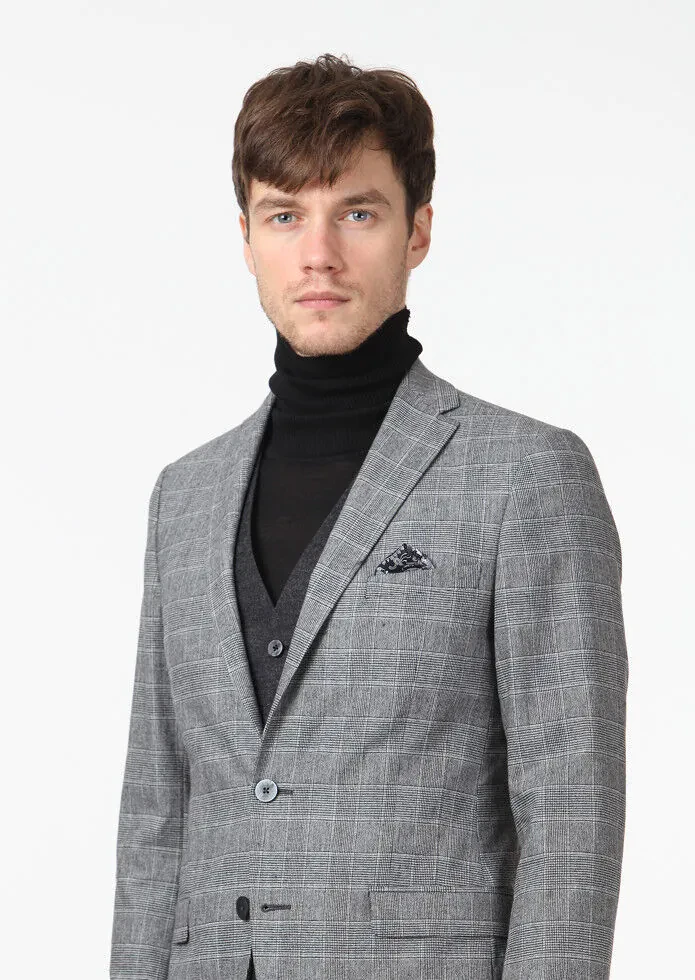 Antrasit Yelekli Takım Elbise - 3