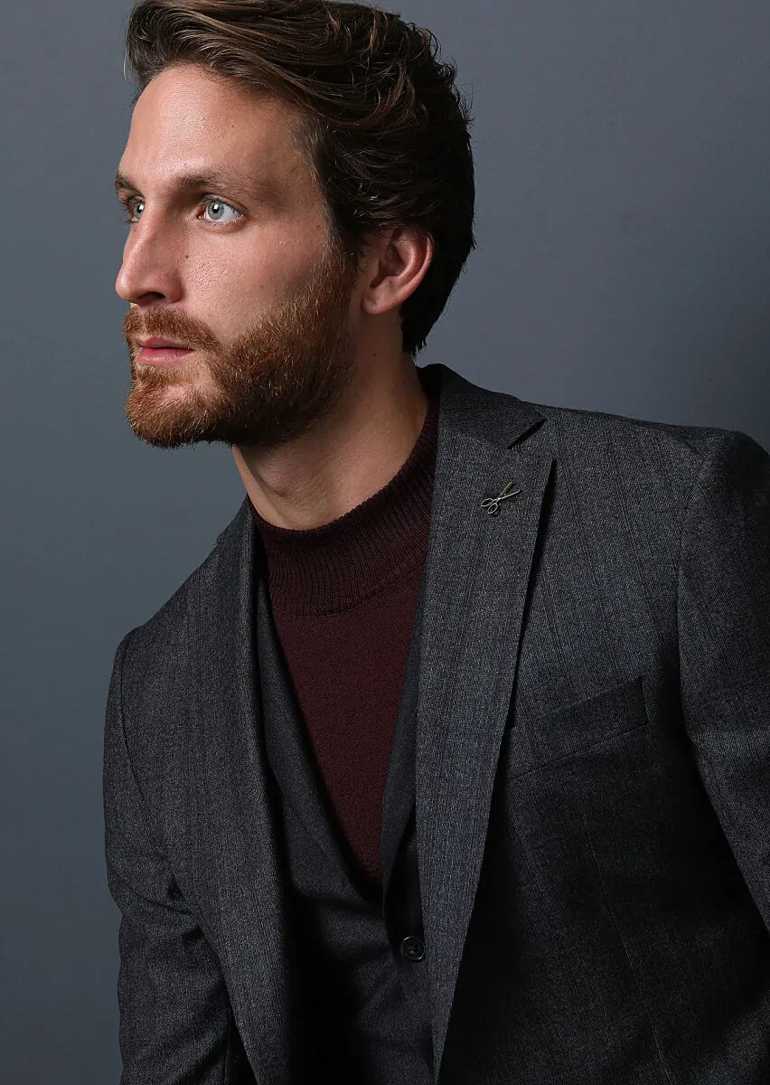 Antrasit Yelekli Takım Elbise - 2