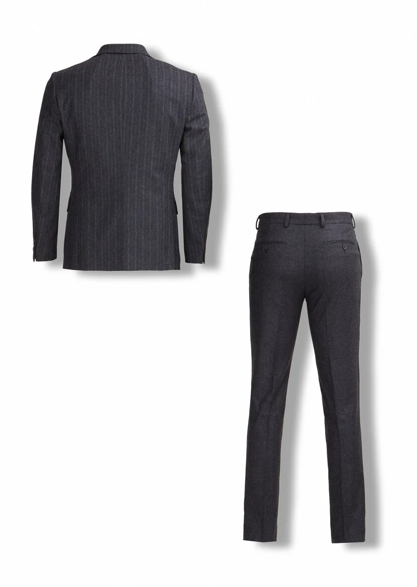 Antrasit Yelekli Takım Elbise - 7