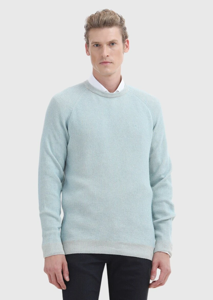 Aqua Bisiklet Yaka Selanik Yün Karışımlı Triko Kazak - 2